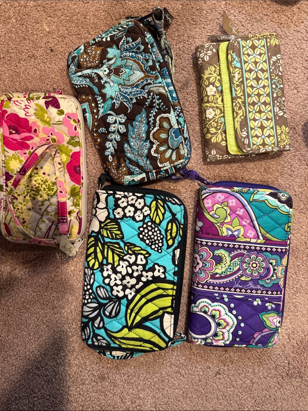 Vera Bradley Quilted Floral wallet and wristlet bundle